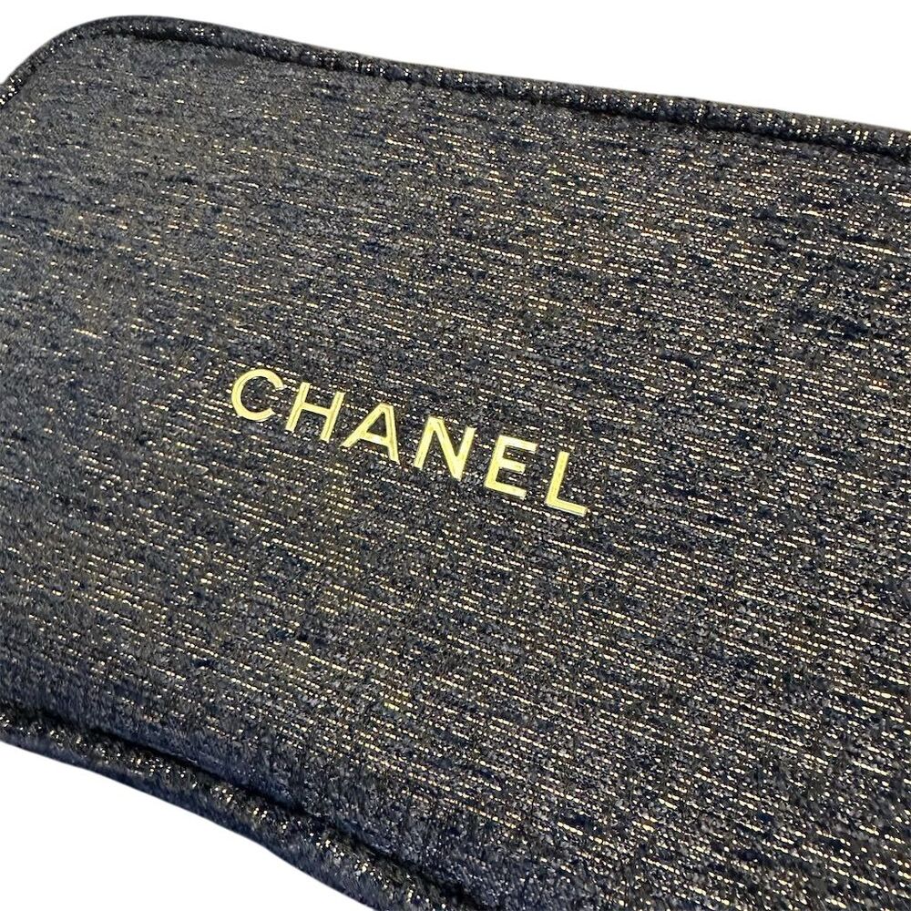 Chanel Blue Makeup Bag Pouch Holiday 2023 Edition Zipper Closure - Picture 2 of 4